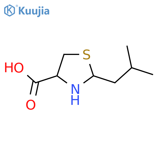 2-(2-Methylpropyl)-1,3-thiazolidine-4-carboxylic acid structure