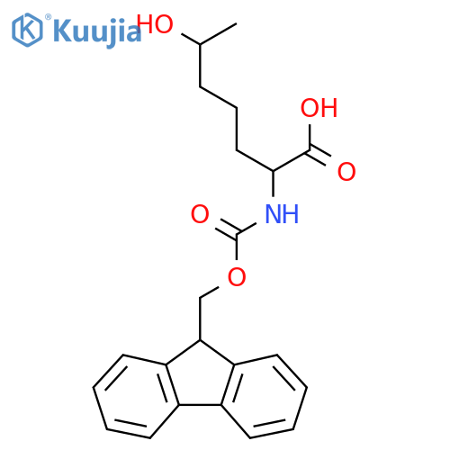 2-({(9H-fluoren-9-yl)methoxycarbonyl}amino)-6-hydroxyheptanoic acid structure