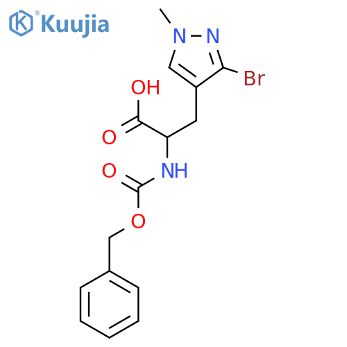 2-{(benzyloxy)carbonylamino}-3-(3-bromo-1-methyl-1H-pyrazol-4-yl)propanoic acid structure