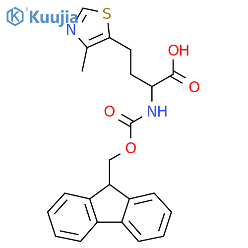 2-({(9H-fluoren-9-yl)methoxycarbonyl}amino)-4-(4-methyl-1,3-thiazol-5-yl)butanoic acid structure