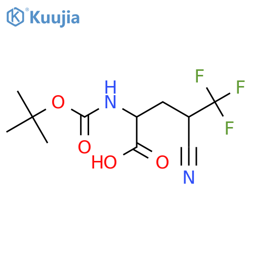 2-{(tert-butoxy)carbonylamino}-4-cyano-5,5,5-trifluoropentanoic acid structure