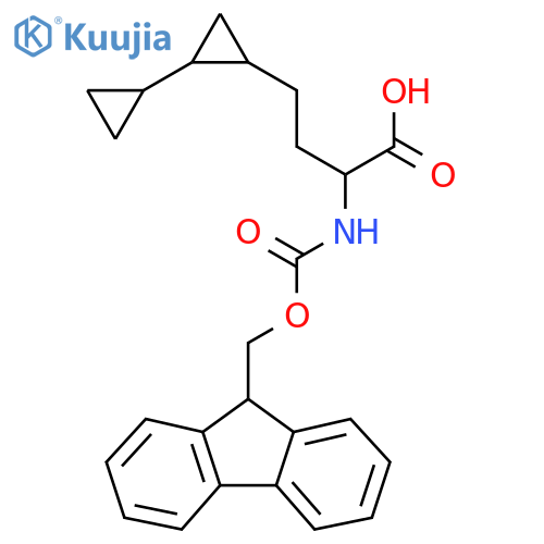 4-(2-cyclopropylcyclopropyl)-2-({(9H-fluoren-9-yl)methoxycarbonyl}amino)butanoic acid structure