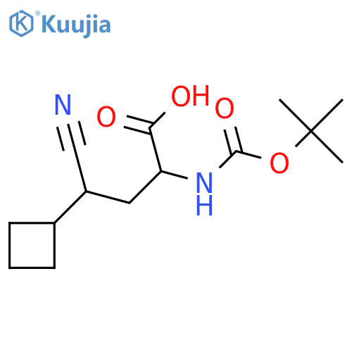 2-{(tert-butoxy)carbonylamino}-4-cyano-4-cyclobutylbutanoic acid structure