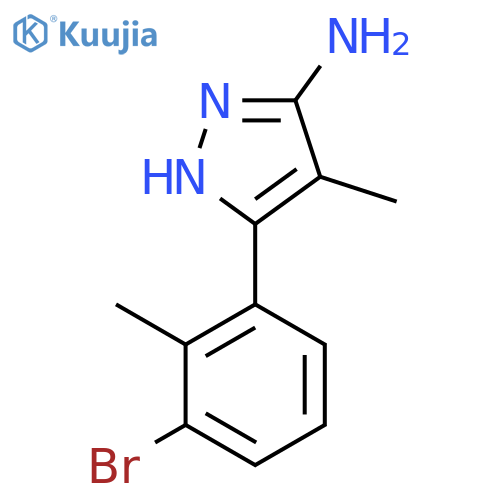 3-(3-bromo-2-methylphenyl)-4-methyl-1H-pyrazol-5-amine structure