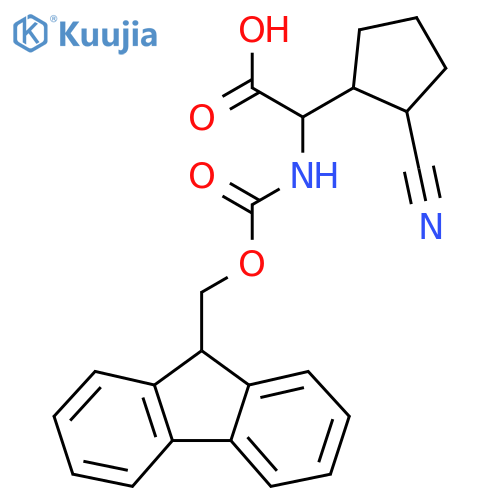 2-(2-cyanocyclopentyl)-2-({(9H-fluoren-9-yl)methoxycarbonyl}amino)acetic acid structure