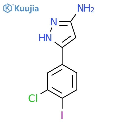 3-(3-chloro-4-iodophenyl)-1H-pyrazol-5-amine structure