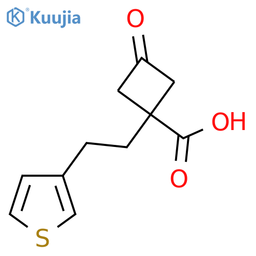 3-oxo-1-2-(thiophen-3-yl)ethylcyclobutane-1-carboxylic acid structure