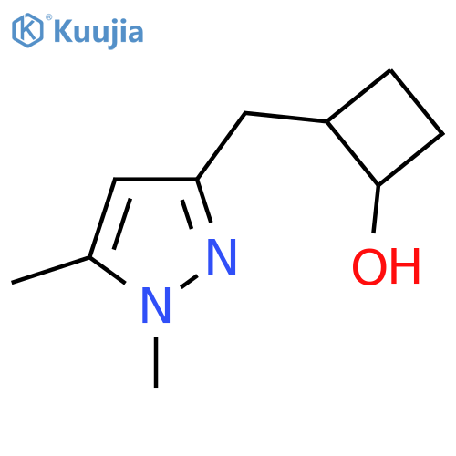 2-(1,5-dimethyl-1H-pyrazol-3-yl)methylcyclobutan-1-ol structure