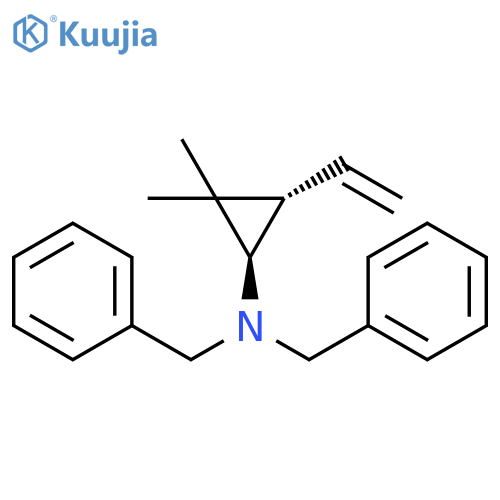 Benzenemethanamine,N-[(1R,3S)-3-ethenyl-2,2-dimethylcyclopropyl]-N-(phenylmethyl)-, rel- structure