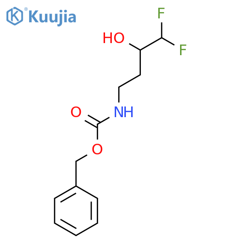 benzyl N-(4,4-difluoro-3-hydroxybutyl)carbamate structure