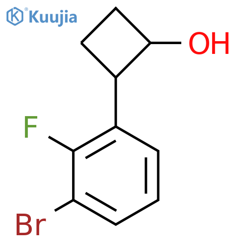 2-(3-bromo-2-fluorophenyl)cyclobutan-1-ol structure