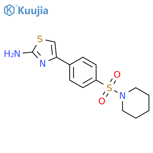 Piperidine, 1-[[4-(2-amino-4-thiazolyl)phenyl]sulfonyl]- structure