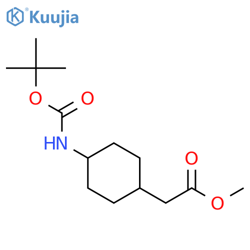 trans-2-4-(tert-Butoxycarbonyl)aminocyclohexylacetic Acid Methyl Ester structure