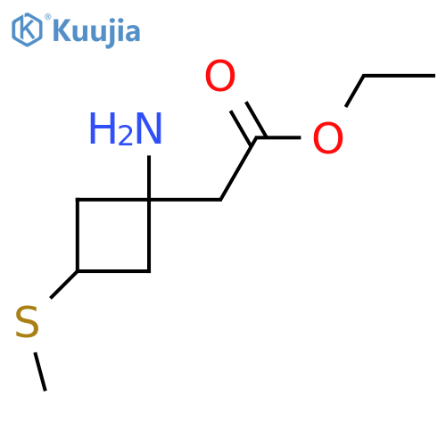 ethyl 2-1-amino-3-(methylsulfanyl)cyclobutylacetate structure