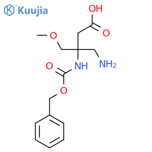 4-amino-3-{(benzyloxy)carbonylamino}-3-(methoxymethyl)butanoic acid structure