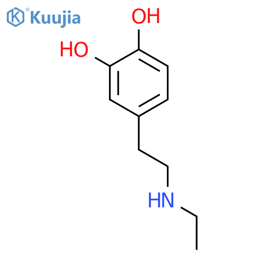 4-[2-(ethylamino)ethyl]benzene-1,2-diol structure
