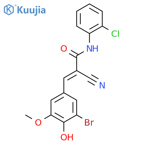 3-(3-bromo-4-hydroxy-5-methoxyphenyl)-N-(2-chlorophenyl)-2-cyanoprop-2-enamide structure
