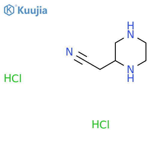 2-[(2S)-piperazin-2-yl]acetonitrile dihydrochloride structure