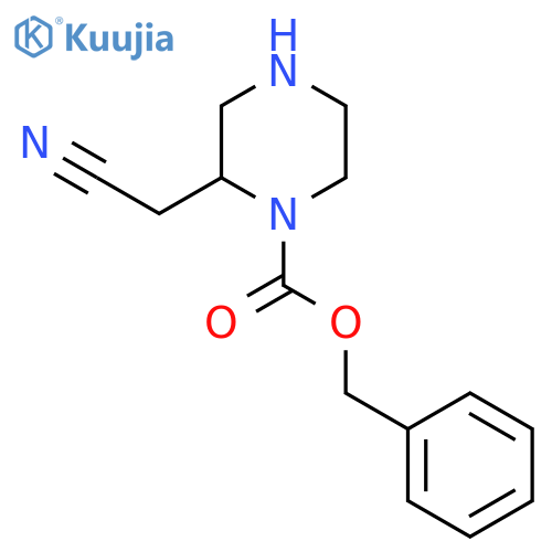benzyl (2S)-2-(cyanomethyl)piperazine-1-carboxylate structure
