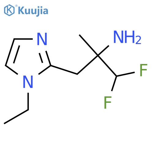 3-(1-ethyl-1H-imidazol-2-yl)-1,1-difluoro-2-methylpropan-2-amine structure