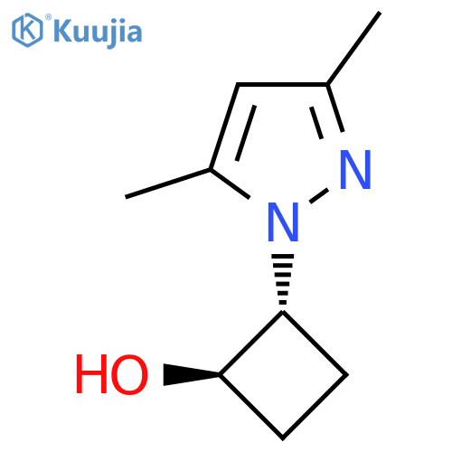 trans-2-(3,5-Dimethyl-1H-pyrazol-1-yl)cyclobutan-1-ol structure