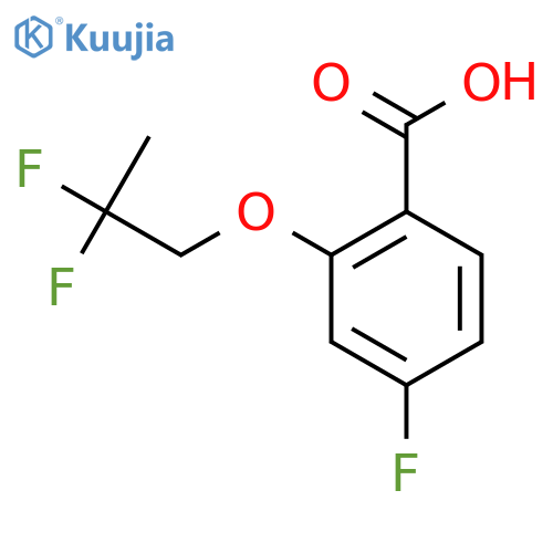 2-(2,2-Difluoro-propoxy)-4-fluoro-benzoic acid structure