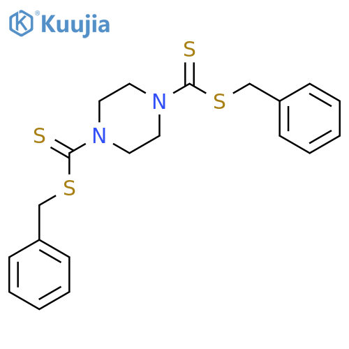 1,4-Piperazinedicarbodithioicacid, 1,4-bis(phenylmethyl) ester structure