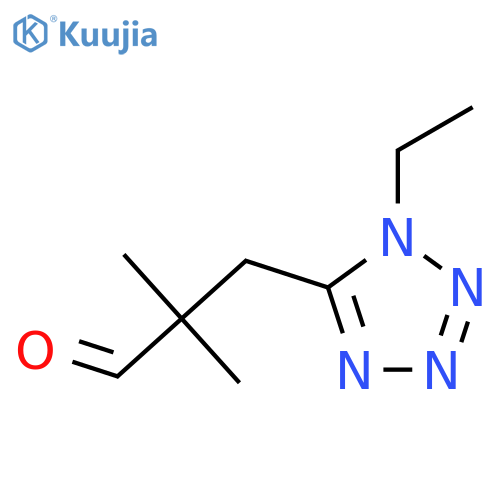 3-(1-ethyl-1H-1,2,3,4-tetrazol-5-yl)-2,2-dimethylpropanal structure