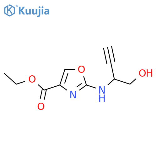 ethyl 2-(1-hydroxybut-3-yn-2-yl)amino-1,3-oxazole-4-carboxylate structure