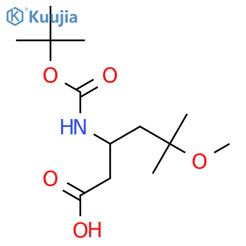 3-{(tert-butoxy)carbonylamino}-5-methoxy-5-methylhexanoic acid structure