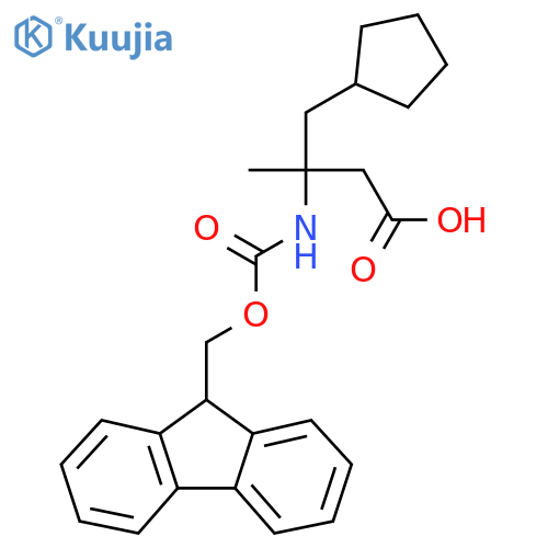 4-cyclopentyl-3-({(9H-fluoren-9-yl)methoxycarbonyl}amino)-3-methylbutanoic acid structure