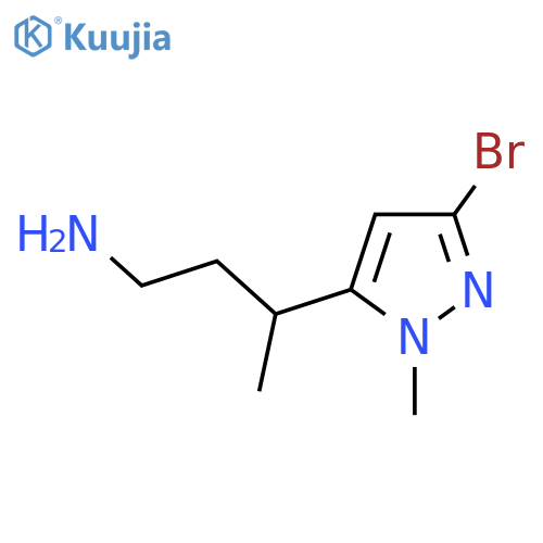 3-(3-bromo-1-methyl-1H-pyrazol-5-yl)butan-1-amine structure
