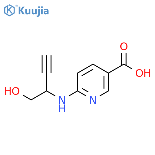 6-(1-hydroxybut-3-yn-2-yl)aminopyridine-3-carboxylic acid structure