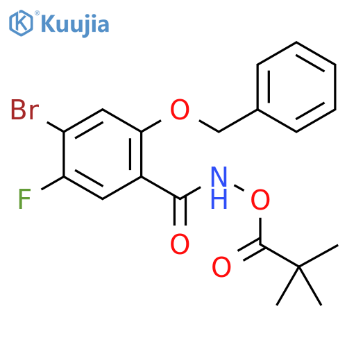 2-Benzyloxy-4-bromo-N-(2,2-dimethyl-propionyloxy)-5-fluoro-benzamide structure