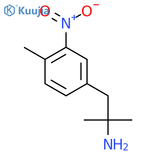 2-methyl-1-(4-methyl-3-nitrophenyl)propan-2-amine structure