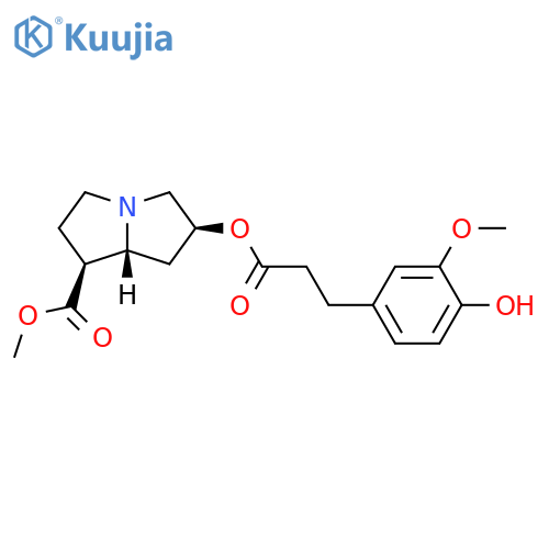 1H-Pyrrolizine-1-carboxylic acid, hexahydro-6-[3-(4-hydroxy-3-methoxyphenyl)-1-oxopropoxy]-, methyl ester, (1S,6S,7aR)- structure