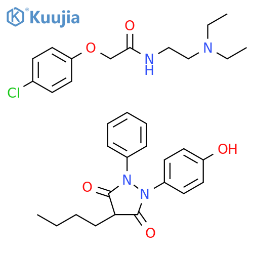 Acetamide, 2-(4-chlorophenoxy)-N-[2-(diethylamino)ethyl]-, compd. with 4-butyl-1-(4-hydroxyphenyl)-2-phenyl-3,5-pyrazolidinedione (1:1) structure