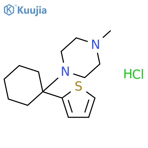 1-methyl-4-[1-(thiophen-2-yl)cyclohexyl]piperazine hydrochloride (1:1) structure