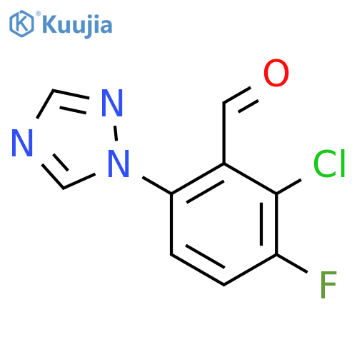 2-chloro-3-fluoro-6-(1H-1,2,4-triazol-1-yl)benzaldehyde structure