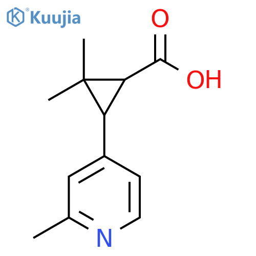2,2-dimethyl-3-(2-methylpyridin-4-yl)cyclopropane-1-carboxylic acid structure