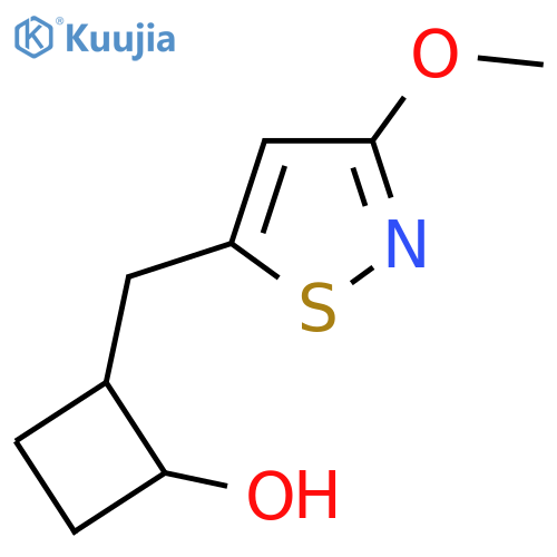 2-(3-methoxy-1,2-thiazol-5-yl)methylcyclobutan-1-ol structure
