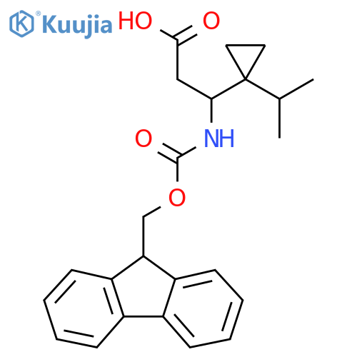 3-({(9H-fluoren-9-yl)methoxycarbonyl}amino)-3-1-(propan-2-yl)cyclopropylpropanoic acid structure