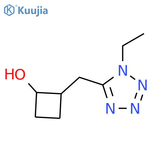 2-(1-ethyl-1H-1,2,3,4-tetrazol-5-yl)methylcyclobutan-1-ol structure