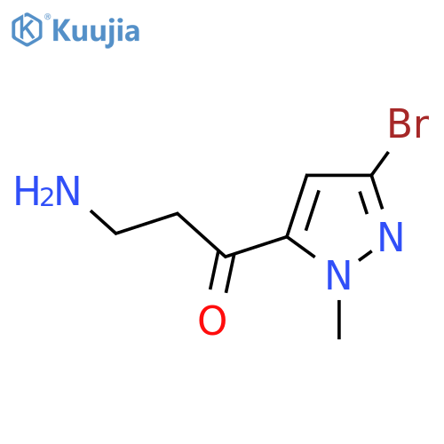 3-amino-1-(3-bromo-1-methyl-1H-pyrazol-5-yl)propan-1-one structure