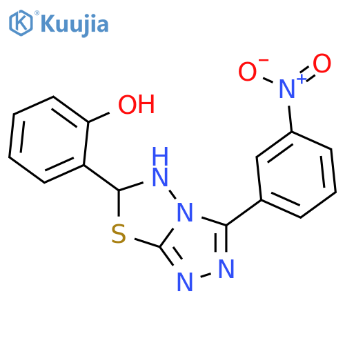 2-(3-(3-nitrophenyl)-5,6-dihydro[1,2,4]triazolo[3,4-b][1,3,4]thiadiazol-6-yl)phenol (en)phenol, 2-[5,6-dihydro-3-(3-nitrophenyl)-1,2,4-triazolo[3,4-b][1,3,4]thiadiazol-6-yl]- (en) structure