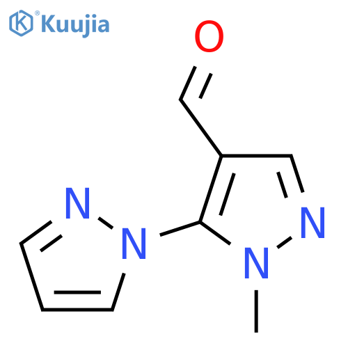 1-methyl-5-(1H-pyrazol-1-yl)-1H-pyrazole-4-carbaldehyde structure