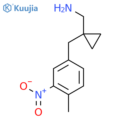 {1-(4-methyl-3-nitrophenyl)methylcyclopropyl}methanamine structure