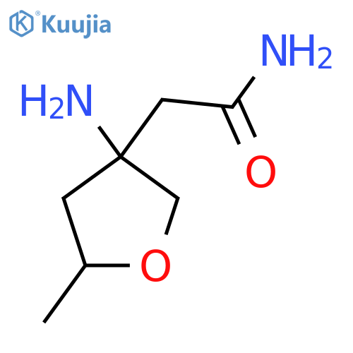 2-(3-amino-5-methyloxolan-3-yl)acetamide structure