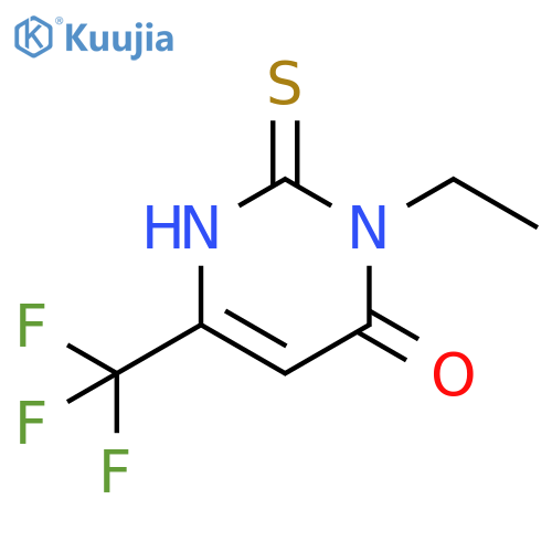 3-ethyl-2-sulfanylidene-6-(trifluoromethyl)-1H-pyrimidin-4-one structure