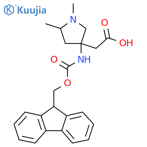 2-3-({(9H-fluoren-9-yl)methoxycarbonyl}amino)-1,5-dimethylpyrrolidin-3-ylacetic acid structure